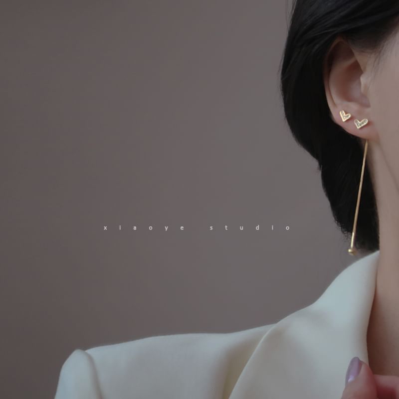 Heart Earring Alloy Dangle