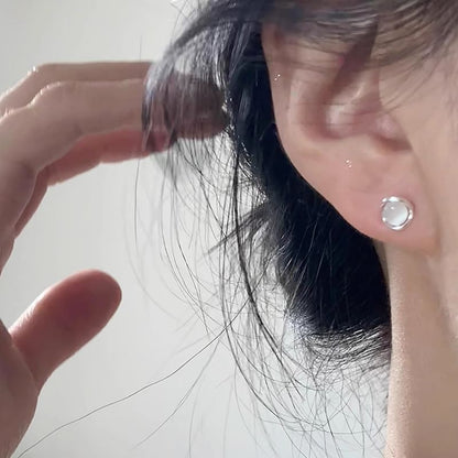 Faux Cat Alloy Earring Eye Stone Stud