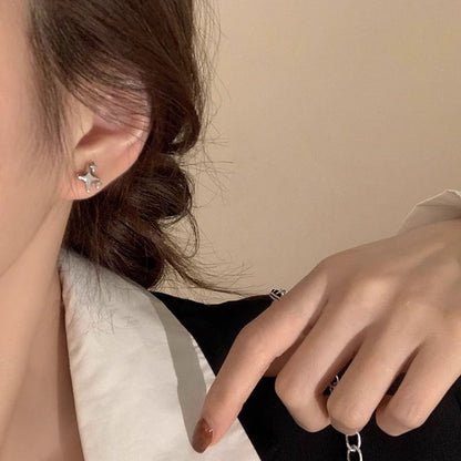 Earring Asymmetrical Star Stud Alloy