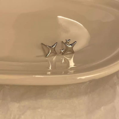 Earring Asymmetrical Star Stud Alloy