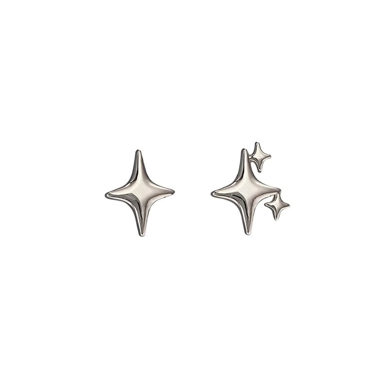 Earring Asymmetrical Star Stud Alloy