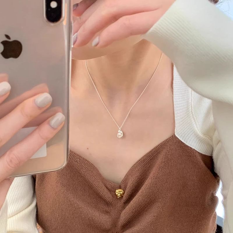 Necklace Pendant Pearl Faux Alloy