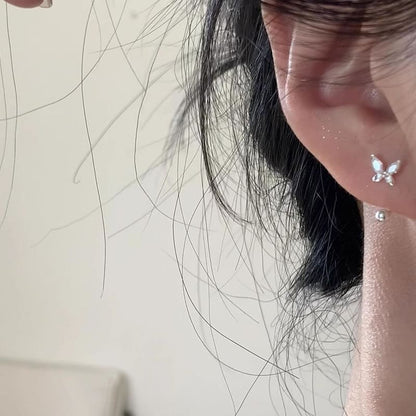 Butterfly Alloy Ear Jacket Rhinestone