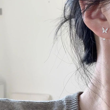 Butterfly Alloy Ear Jacket Rhinestone