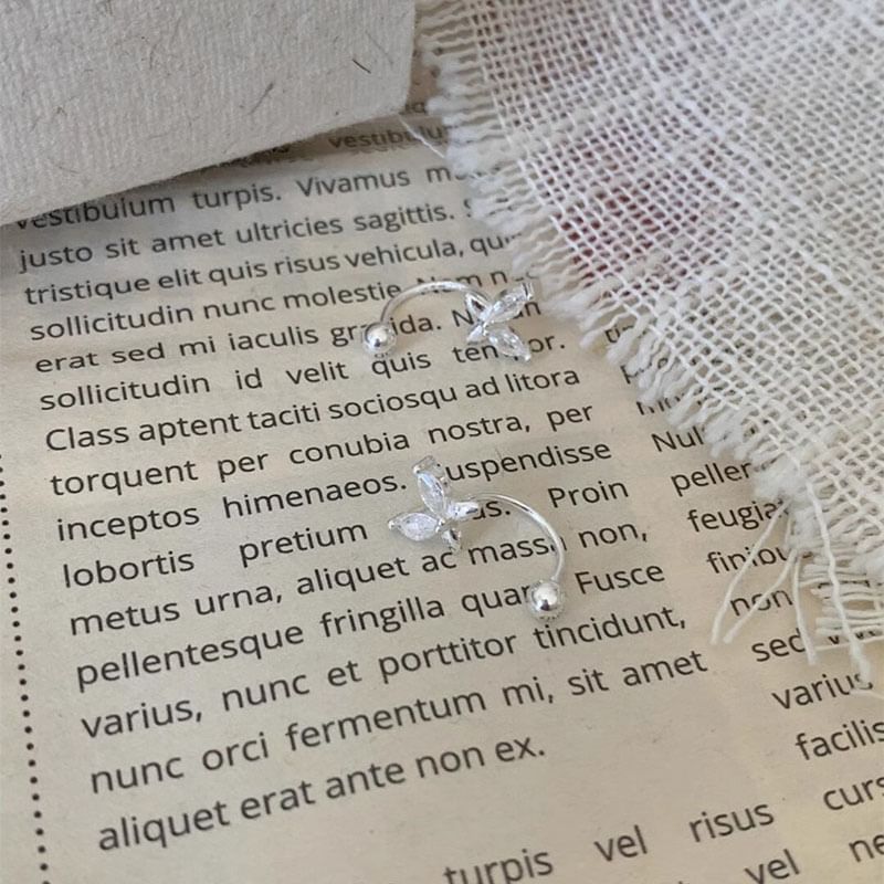 Butterfly Alloy Ear Jacket Rhinestone