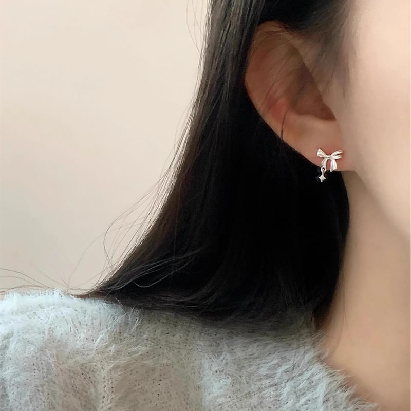Bow Drop Alloy Earring