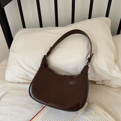 Plain Faux Leather Shoulder Bag