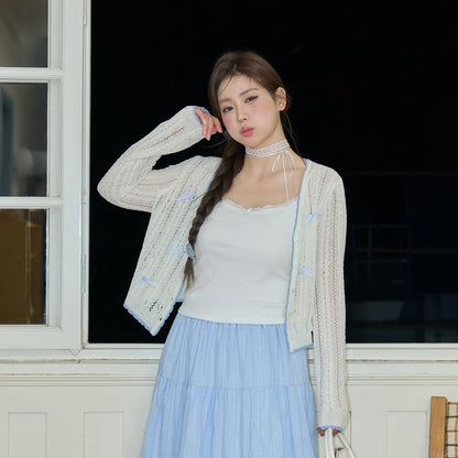 Plus Size Plain Bow Lace Trim Slim Fit Camisole Top