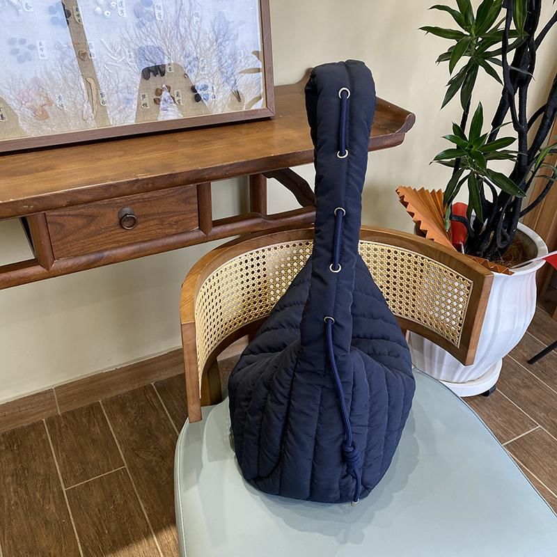 Plain Quilted Zip Shoulder Bag