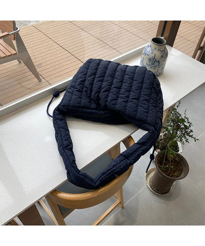 Plain Quilted Zip Shoulder Bag