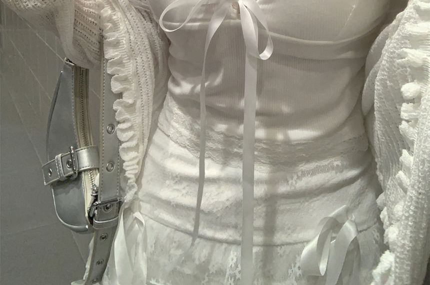 Sleeveless Lace-Trim V-Neck Top