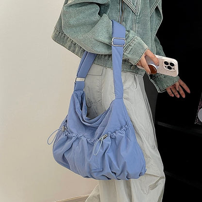 Plain Drawstring Shoulder Bag