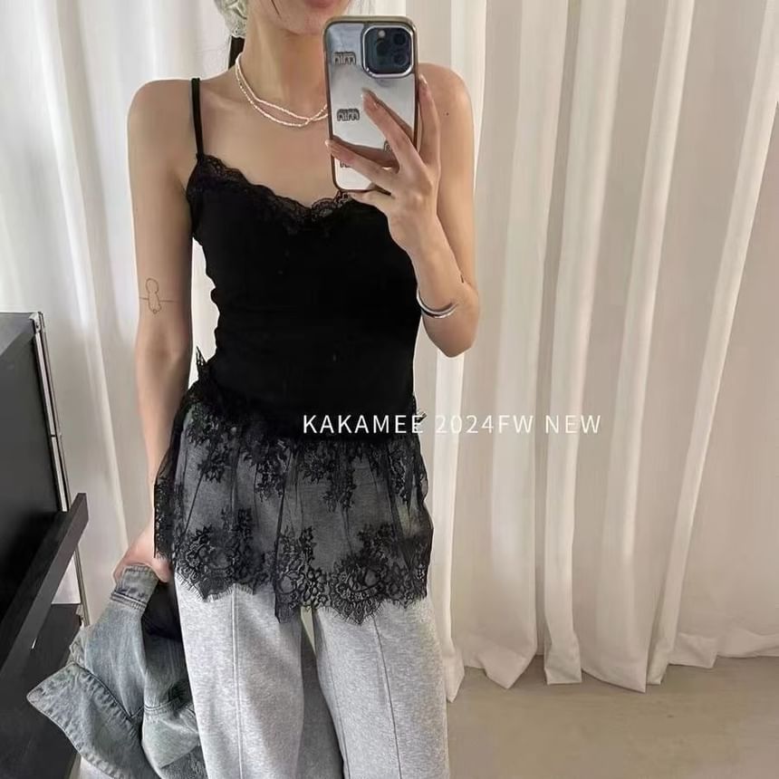 Padded Panel Lace Cami