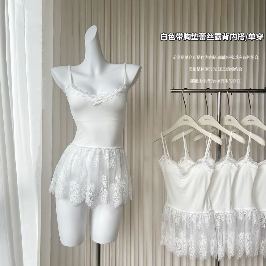 Padded Panel Lace Cami