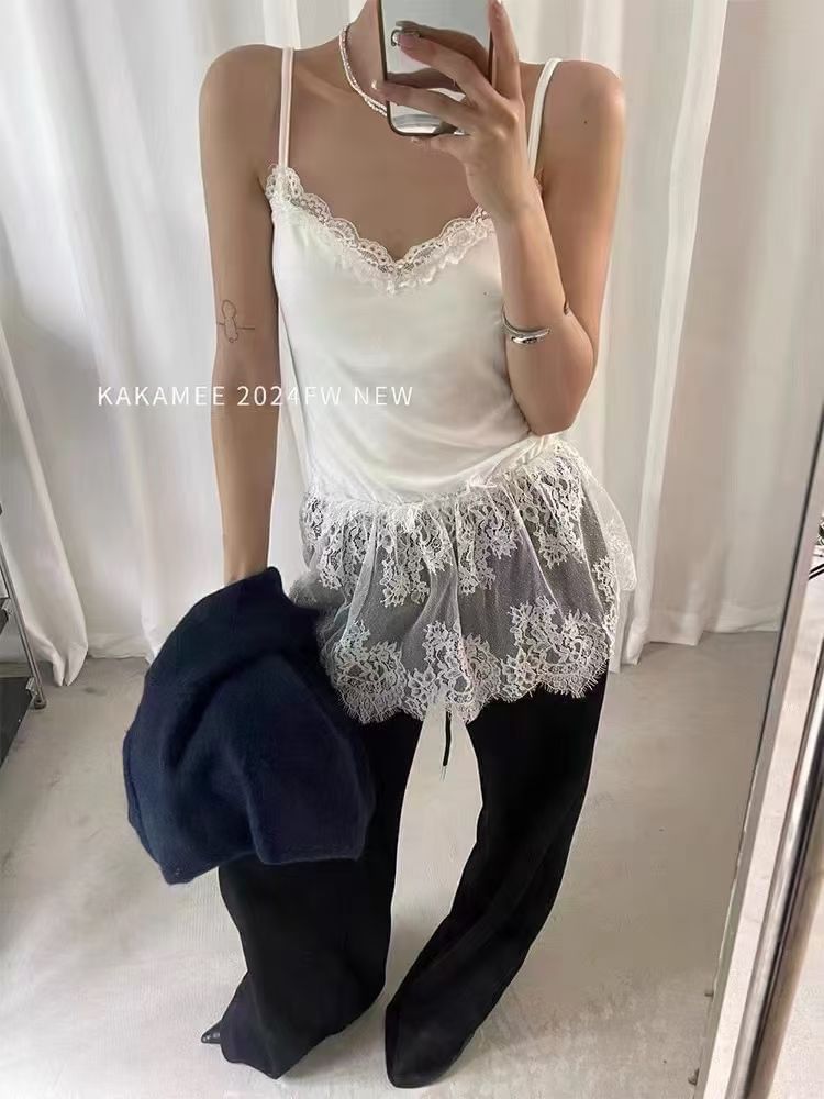 Padded Panel Lace Cami