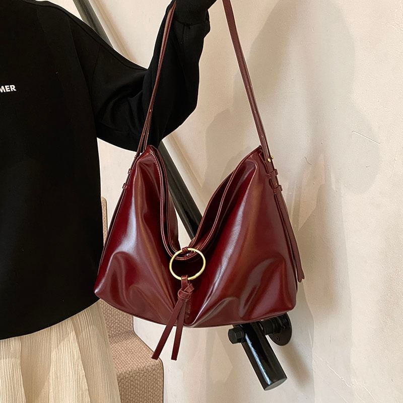 Faux Leather Shoulder Bag