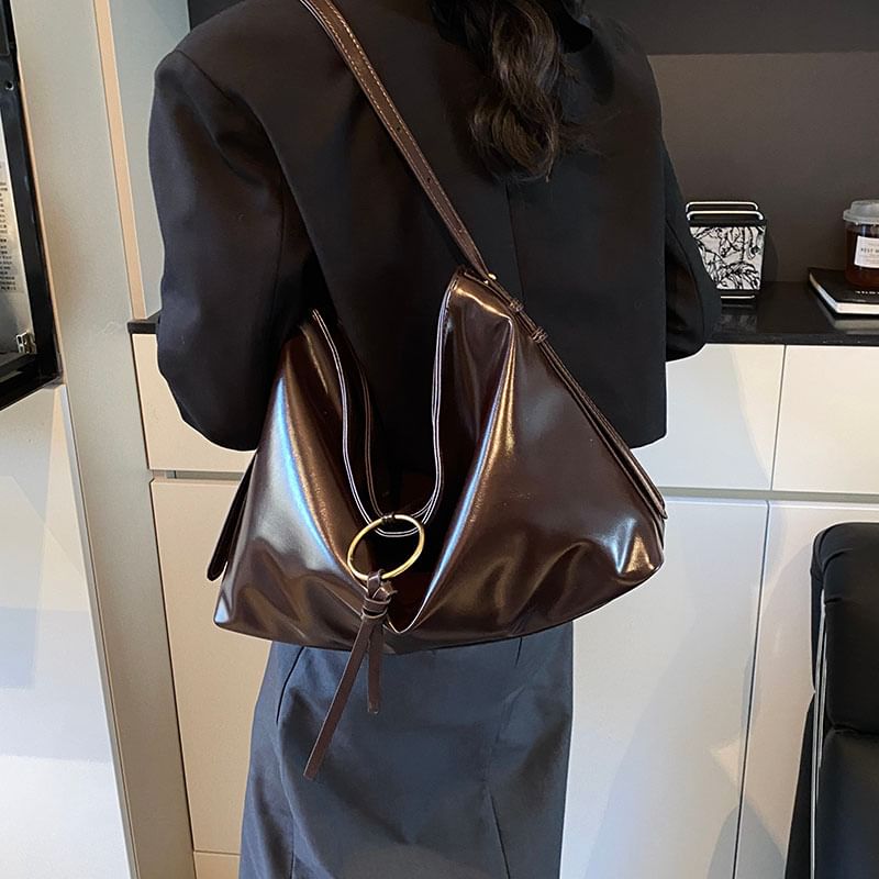 Faux Leather Shoulder Bag