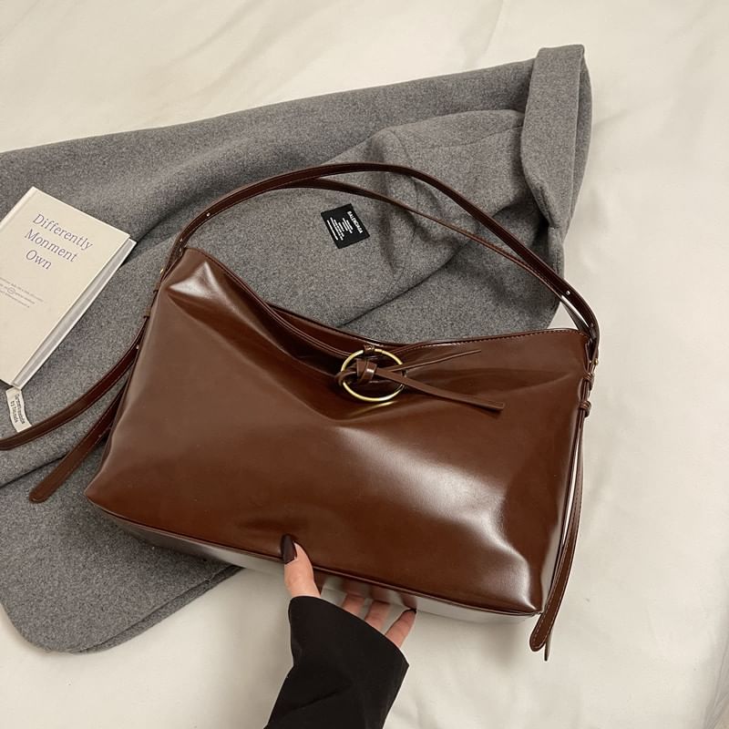Faux Leather Shoulder Bag