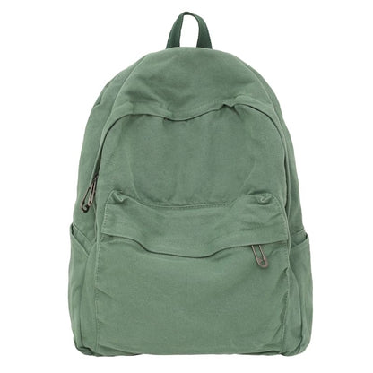 Plain Washed Canvas Backpack
