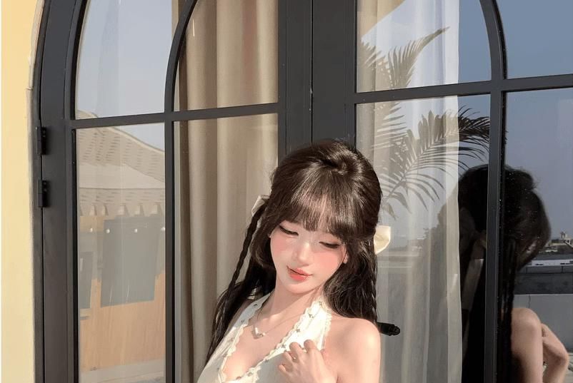 Halter V-Neck Bow Accent Studded Open Back Lace Mini A-Line Dress / Plain Button-Up Crop Cardigan