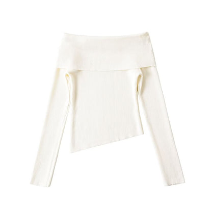 Off Shoulder Knit Top Lace Panel Camisole Set