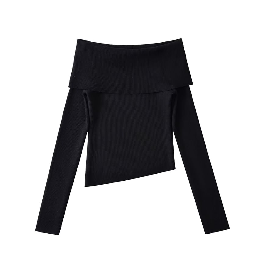 Off Shoulder Knit Top Lace Panel Camisole Set