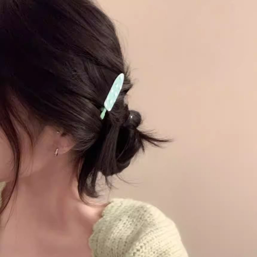 Patterned Hair Acrylic Clip Set of 2: