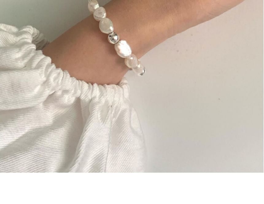 925 Sterling Bracelet Silver Pearl Beaded Faux