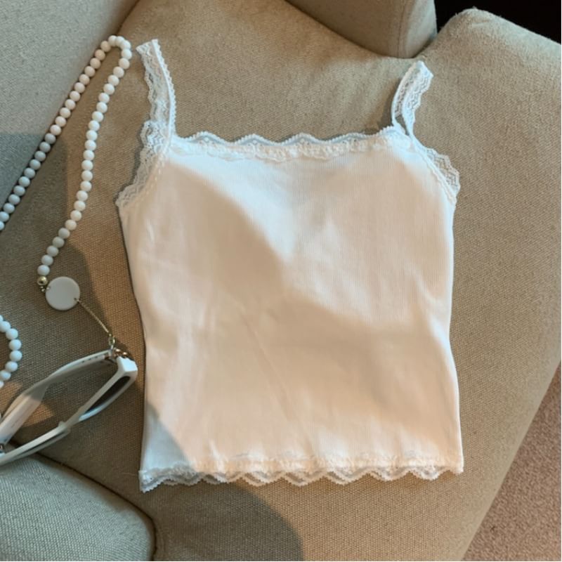 Lace Trimmed Camisole Top
