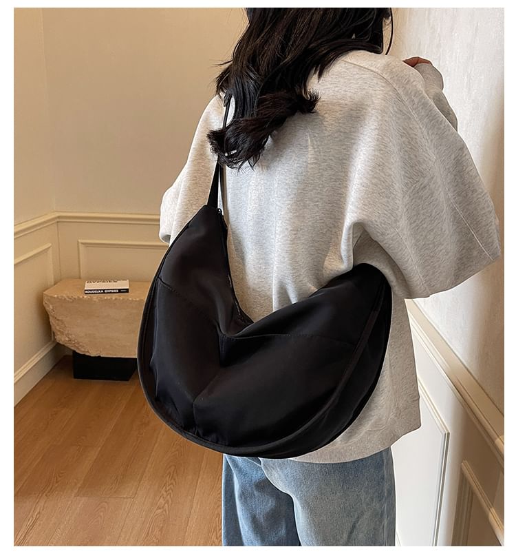Textile Plain Hobo Bag