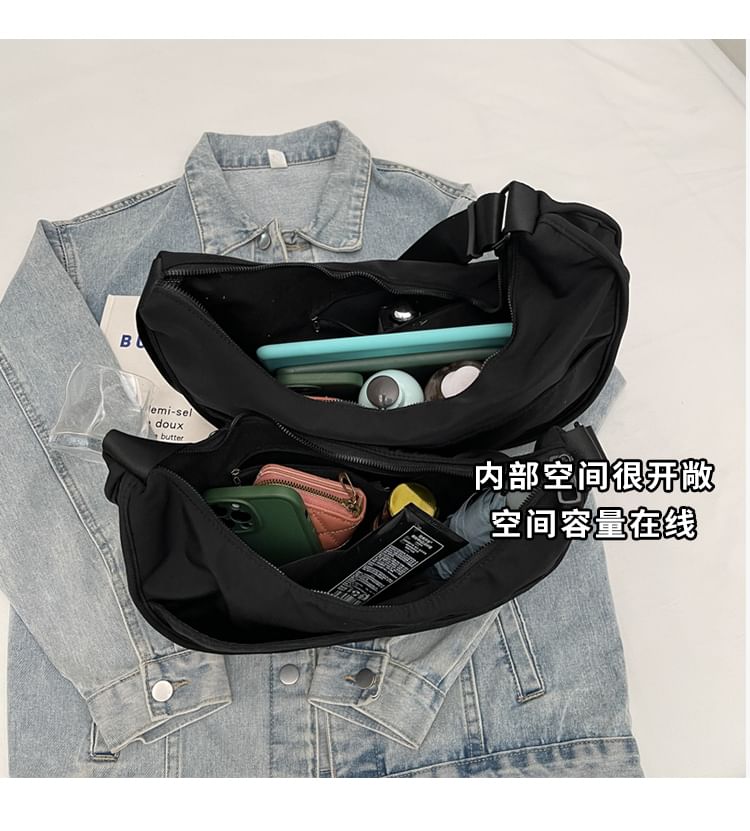 Textile Plain Hobo Bag