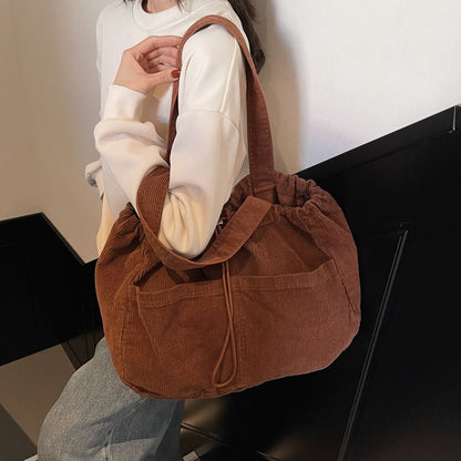 Bungee Cord Plain Shoulder Bag
