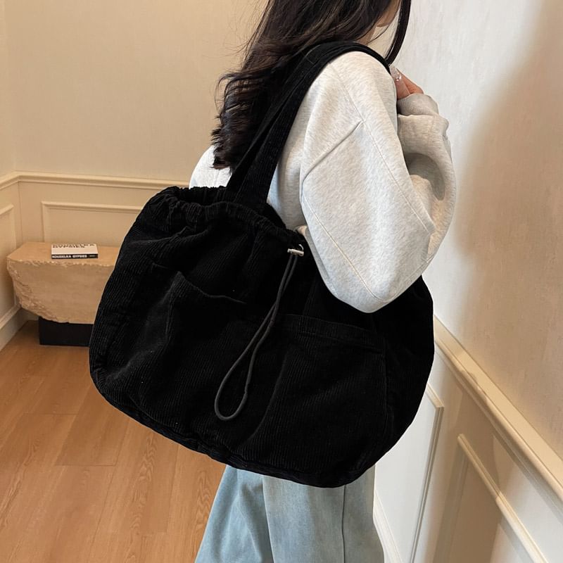 Bungee Cord Plain Shoulder Bag