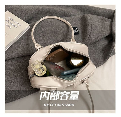 Faux Leather Buckled Shoulder Bag