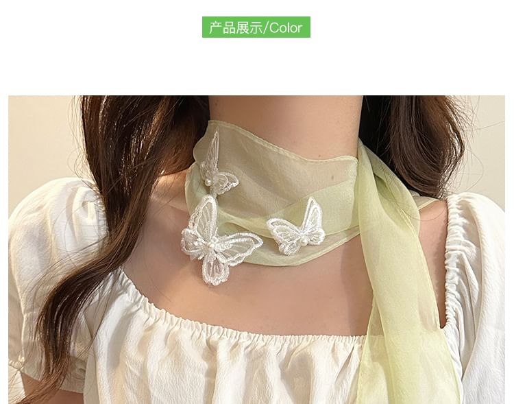 Applique Butterfly Scarf Mesh