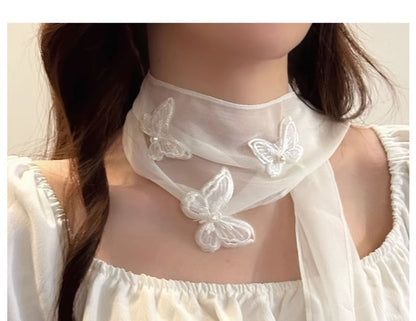 Applique Butterfly Scarf Mesh