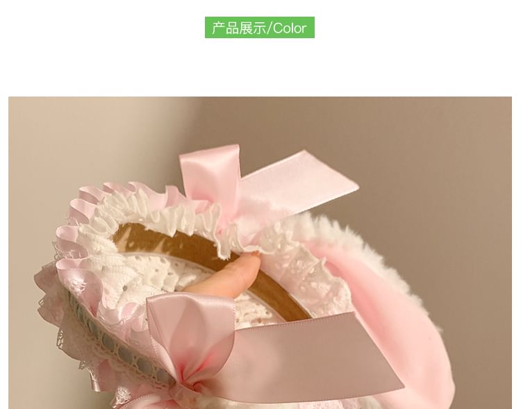Ruffle Bunny Ear Headband Bow