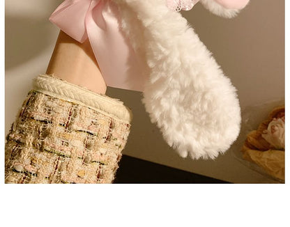 Ruffle Bunny Ear Headband Bow