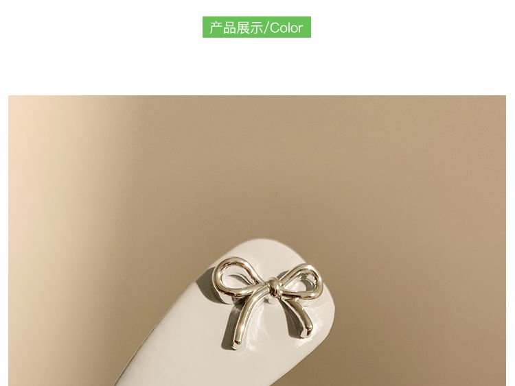 Clip Hair Bow Leather Faux