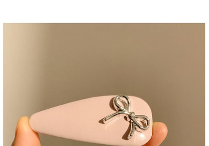 Clip Hair Bow Leather Faux