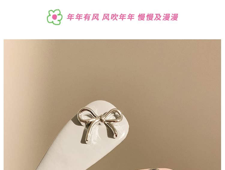 Clip Hair Bow Leather Faux