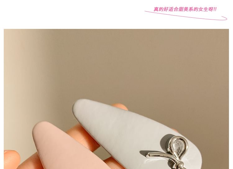 Clip Hair Bow Leather Faux