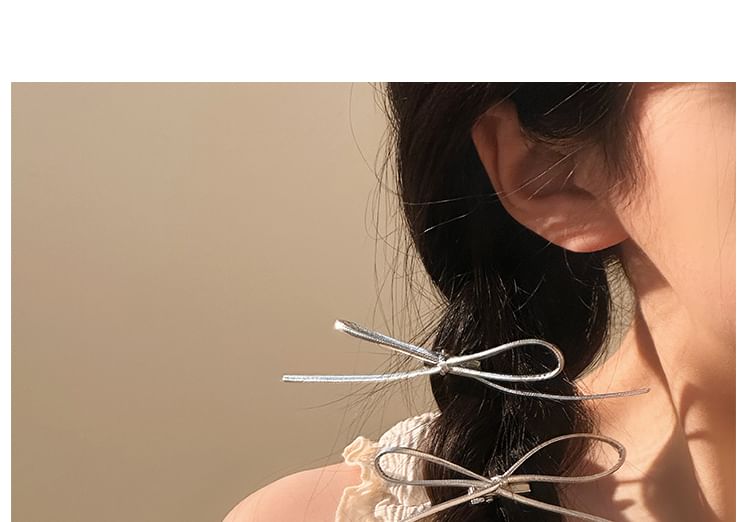 Set Bow Metallic Hair Clip
