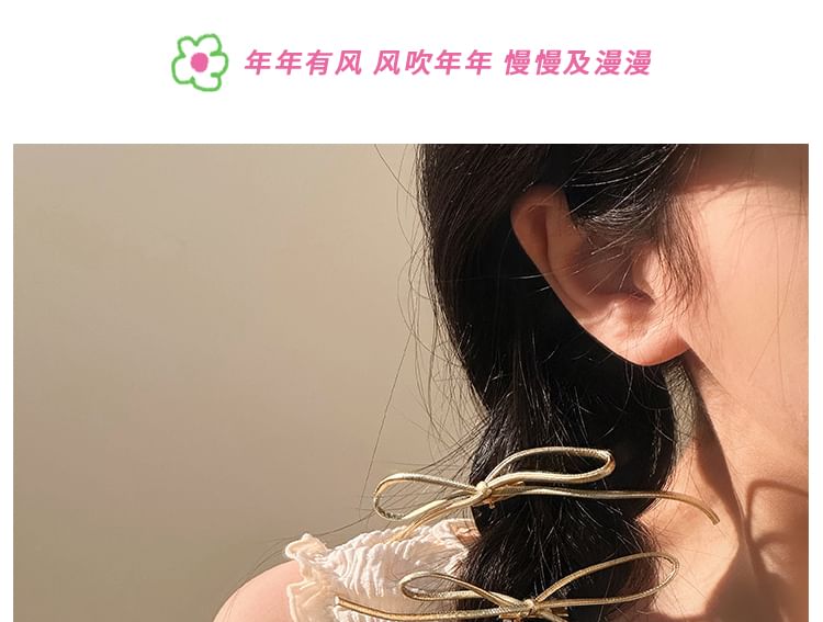 Set Bow Metallic Hair Clip