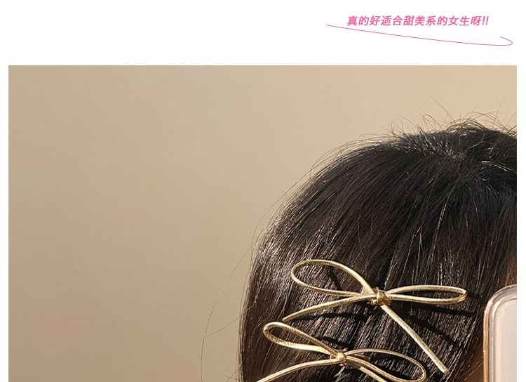 Set Bow Metallic Hair Clip