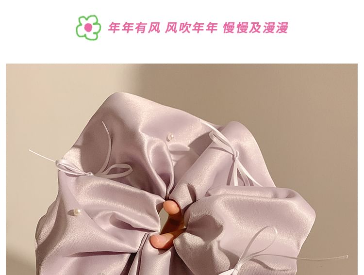 Satin Scrunchie Bow Plain