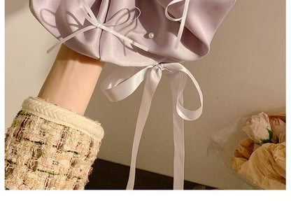 Satin Scrunchie Bow Plain