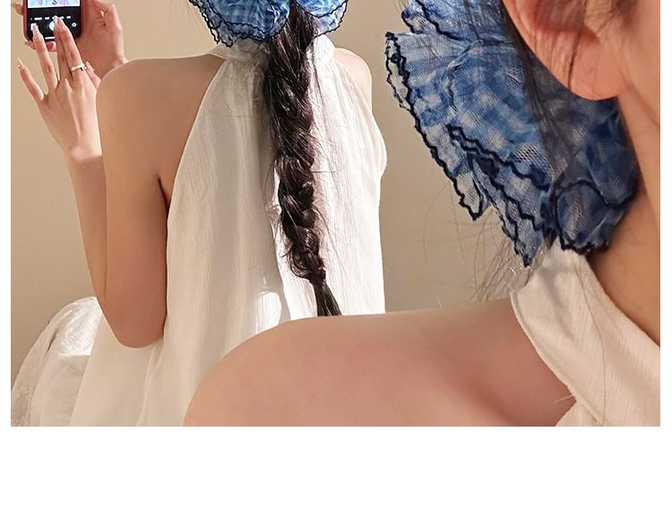 Plaid Mesh Scrunchie