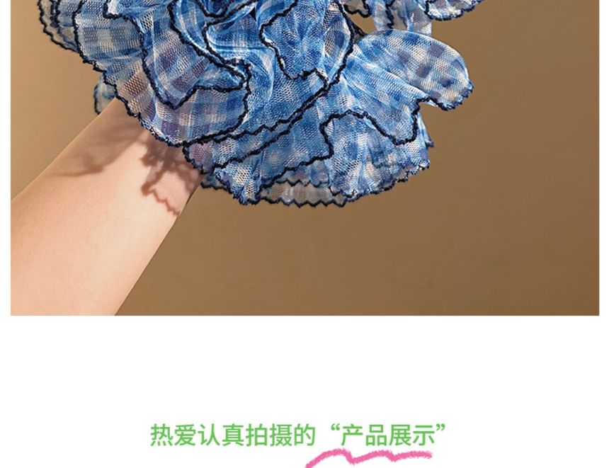 Plaid Mesh Scrunchie