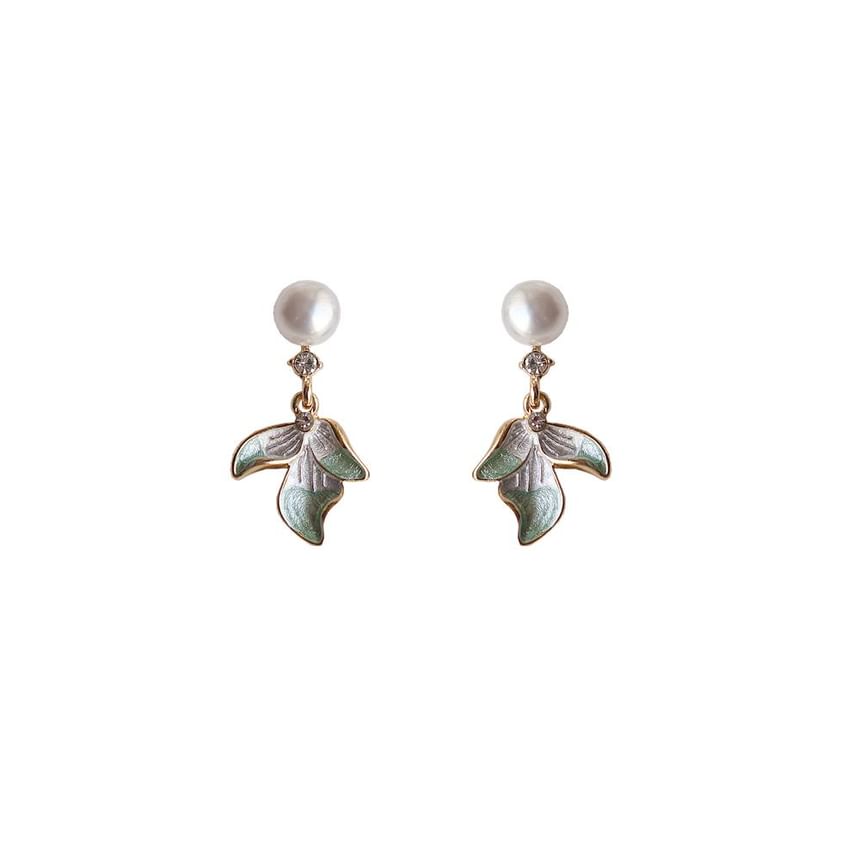 Faux Drop Clip-On / Flower Earring Pearl Rhinestone